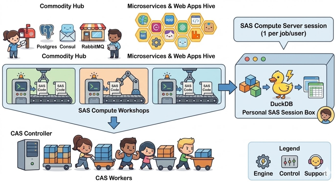 Arrêtez d'importer vos données ! Comment DuckDB dans SAS Viya va faire exploser vos performances - L'écosystème SAS Viya réinventé : Quand l'orchestration distribuée rencontre la vélocité 